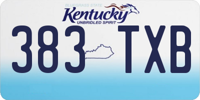 KY license plate 383TXB