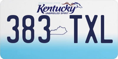 KY license plate 383TXL