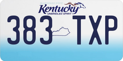 KY license plate 383TXP