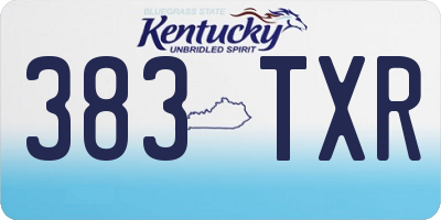 KY license plate 383TXR