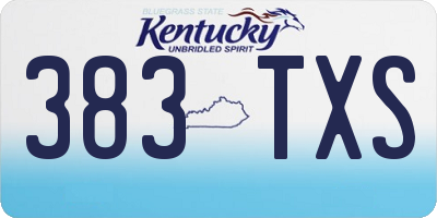KY license plate 383TXS
