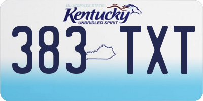 KY license plate 383TXT