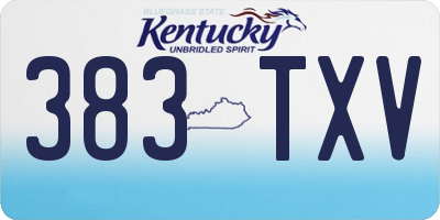 KY license plate 383TXV