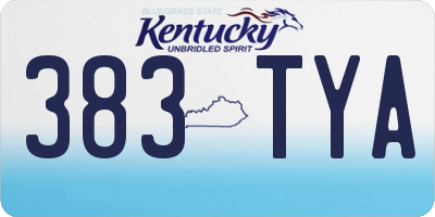 KY license plate 383TYA