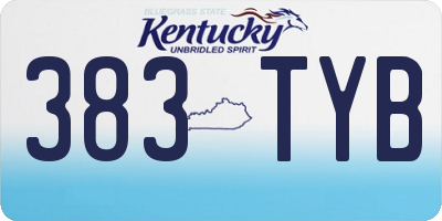 KY license plate 383TYB