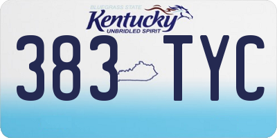 KY license plate 383TYC