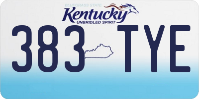 KY license plate 383TYE