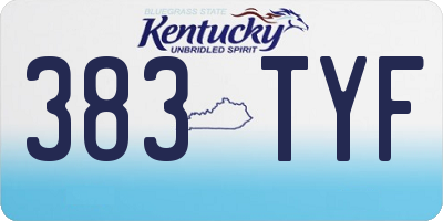 KY license plate 383TYF