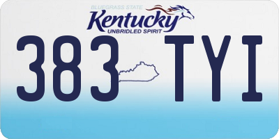 KY license plate 383TYI