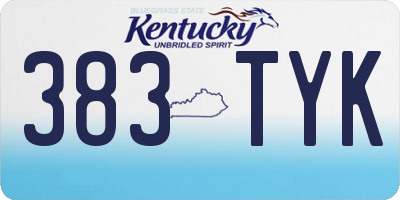 KY license plate 383TYK