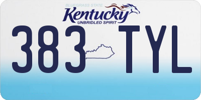 KY license plate 383TYL