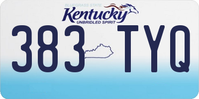 KY license plate 383TYQ