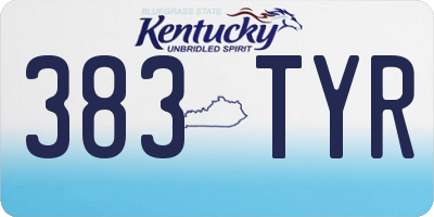 KY license plate 383TYR