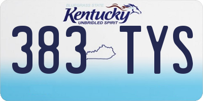 KY license plate 383TYS