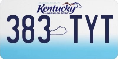 KY license plate 383TYT
