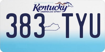 KY license plate 383TYU