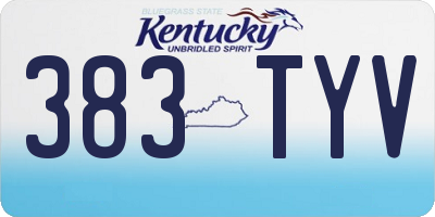 KY license plate 383TYV