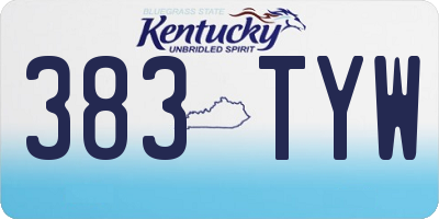 KY license plate 383TYW