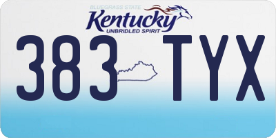 KY license plate 383TYX