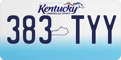 KY license plate 383TYY