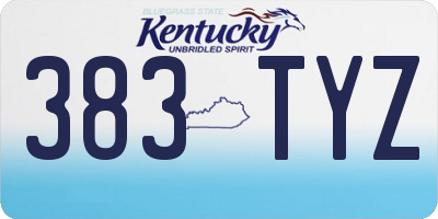 KY license plate 383TYZ
