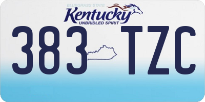KY license plate 383TZC