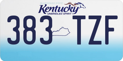 KY license plate 383TZF