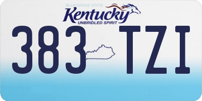KY license plate 383TZI
