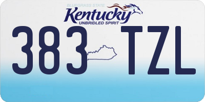 KY license plate 383TZL