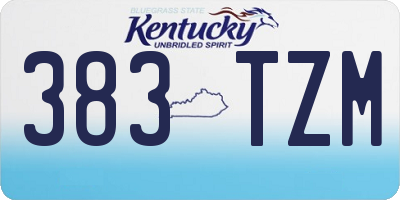 KY license plate 383TZM