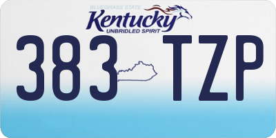 KY license plate 383TZP