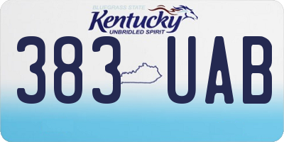 KY license plate 383UAB