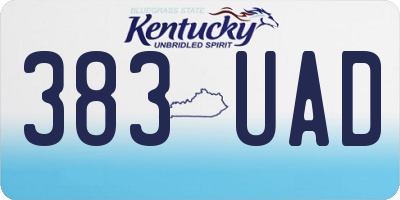 KY license plate 383UAD