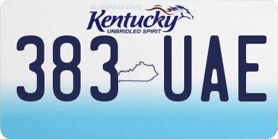KY license plate 383UAE