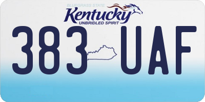 KY license plate 383UAF