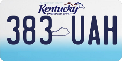 KY license plate 383UAH