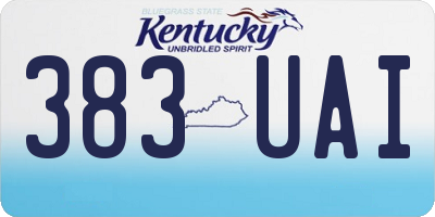 KY license plate 383UAI