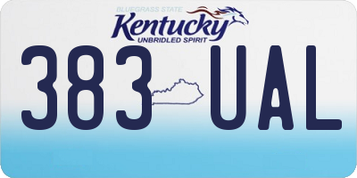 KY license plate 383UAL