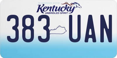 KY license plate 383UAN