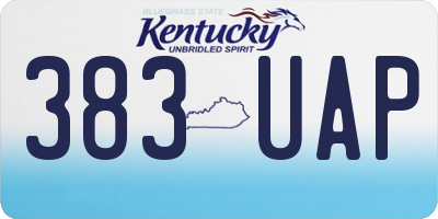 KY license plate 383UAP