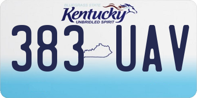 KY license plate 383UAV