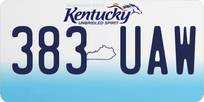 KY license plate 383UAW