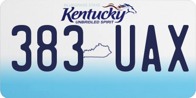 KY license plate 383UAX