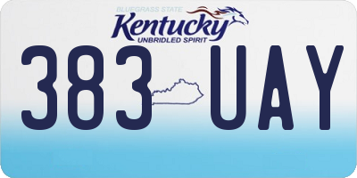 KY license plate 383UAY