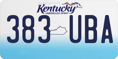 KY license plate 383UBA