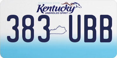 KY license plate 383UBB