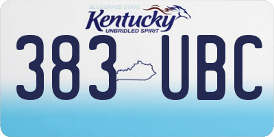 KY license plate 383UBC