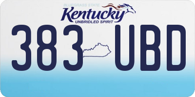 KY license plate 383UBD