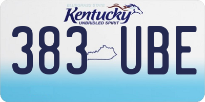 KY license plate 383UBE
