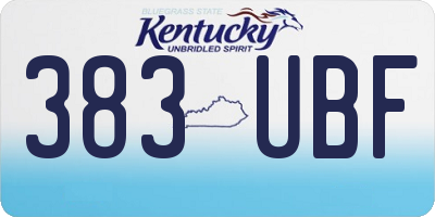 KY license plate 383UBF